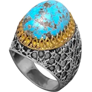 انگشتر نقره فیروزه نیشاپور مردانه